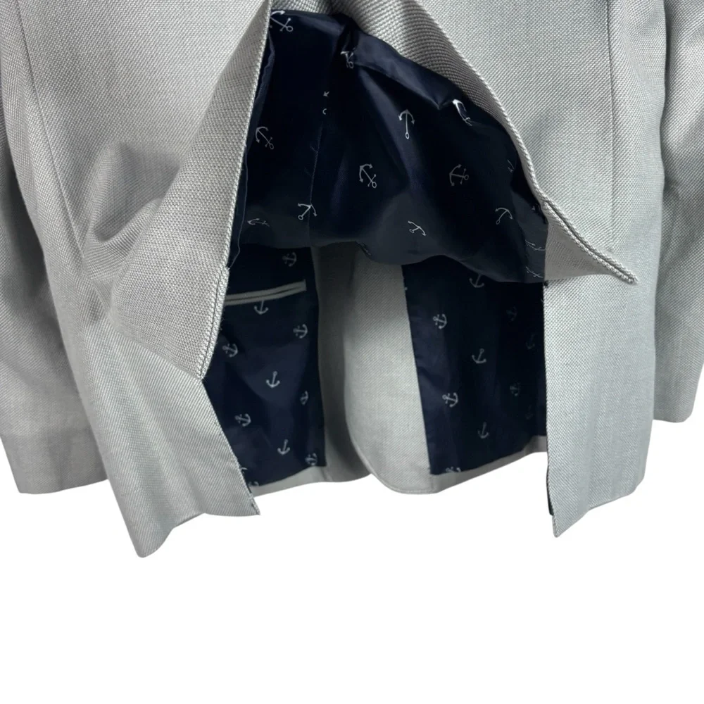 Oak Hill Men's Blazer 1XL  46-48 Gray Tweed Professor Sport Coat 2 Button